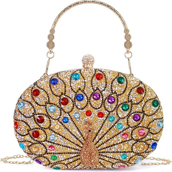 Rhinestone Evening Clutch Purses for Women Evening Clutch bag Crossbody & Should - Picture 1 of 6